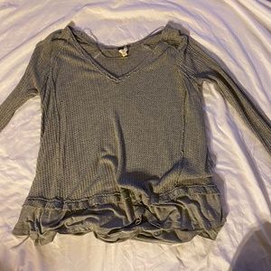 Free People Laguna Thermal Top Shirt Gray
